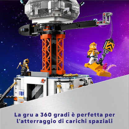 LEGO City Base Spaziale e Piattaforma di Lancio, Gioco per Bambini da 8 Anni in su con Gru Giocattolo a 360 Gradi, Astronave, Veicolo Rover, 6 Minifigure di Astronauti, Robot e 2 Alieni 60434