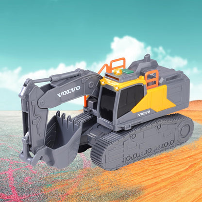 Dickie Toys - Escavatore cingolato Volvo, 23 cm, Escavatore con luce integrata, Effetti sonori, Ruote girevoli, Veicolo da costruzione per bambini a partire da 3 anni (203723008