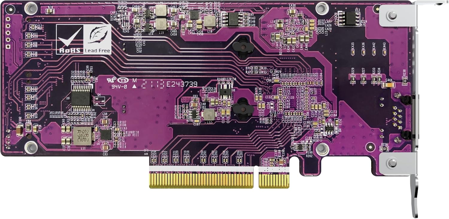 QNAP QM2-2P10G1TB 2 x PCIe Gen3 NVMe SSD & 1 x 10GbE (10G/5G/2.5G/1G/100M) Port Expansion Card to Enhance Performance