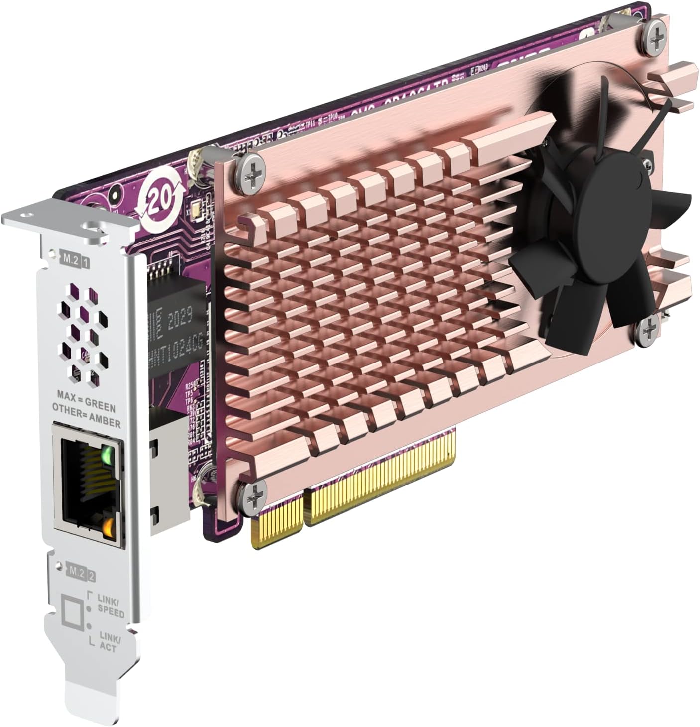QNAP QM2-2P10G1TB 2 x PCIe Gen3 NVMe SSD & 1 x 10GbE (10G/5G/2.5G/1G/100M) Port Expansion Card to Enhance Performance