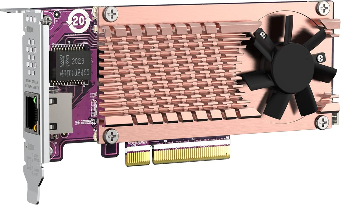 QNAP QM2-2P10G1TB 2 x PCIe Gen3 NVMe SSD & 1 x 10GbE (10G/5G/2.5G/1G/100M) Port Expansion Card to Enhance Performance