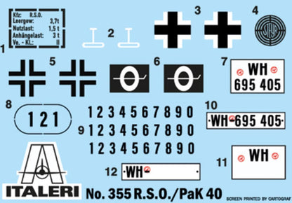 Italeri 0355 1:35 7.5 cm RSO with PAK40 - Faithful Replica, Model Building, Plastic Kit, Tank Kit, 1:35, Model Kit, Assembly