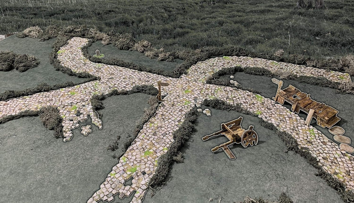 Battle Systems – Modular Fantasy Scenery – Perfect for Roleplaying and Wargames - Multi Level Tabletop Terrain for 28mm Miniatures – Colour Printed Model Diorama – DnD Warhammer (Roads and Rivers