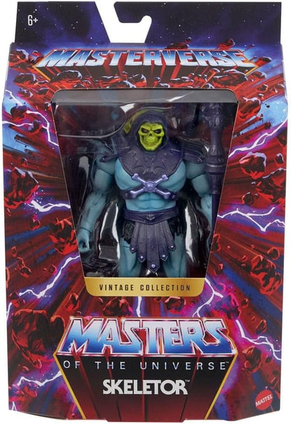 Masters of the Universe Masterverse Skeletor Vintage Collection 18 cm Action Figure with Accessories Sword and Staff - Blue and Purple
