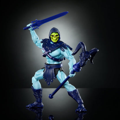 Masters of the Universe Masterverse Skeletor Vintage Collection 18 cm Action Figure with Accessories Sword and Staff - Blue and Purple