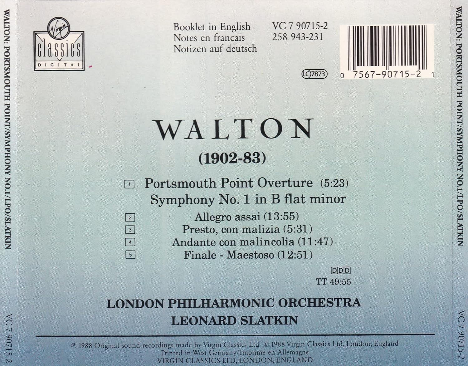 William Turner Walton - Symphony No. 1