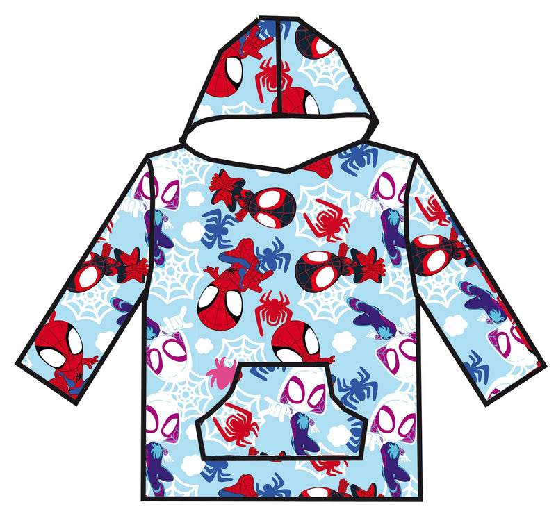 Aymax Felpa Poncho/Maglione Plaid Spidey and Friends 3-6Y, blu, Taglia unica