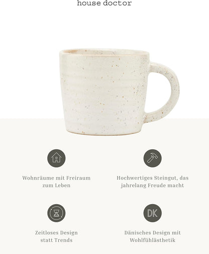 House Doctor 206260100, mok, pion, grijs/bruin, h: 5,5 cm, dia: 6 cm, porselein