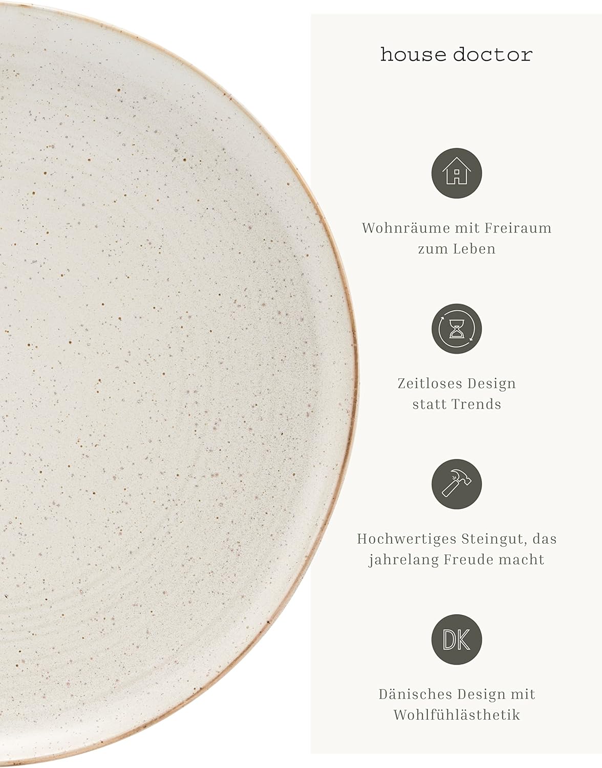 House Doctor 206260105, bord, pion, grijs/wit, porselein