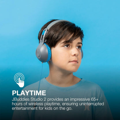 JLab JBuddies Studio 2 Kids Headphones Wireless - Bluetooth Headphones Kids for Boys & Girls, Volume Limited Childrens Earphones with Mic, 65+ Hr Playtime, Noise Isolation, Sharing & Wired Mode