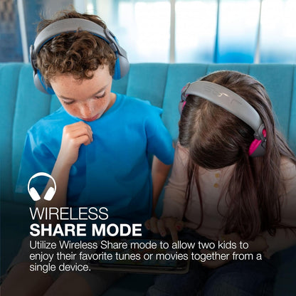 JLab JBuddies Studio 2 Kids Headphones Wireless - Bluetooth Headphones Kids for Boys & Girls, Volume Limited Childrens Earphones with Mic, 65+ Hr Playtime, Noise Isolation, Sharing & Wired Mode
