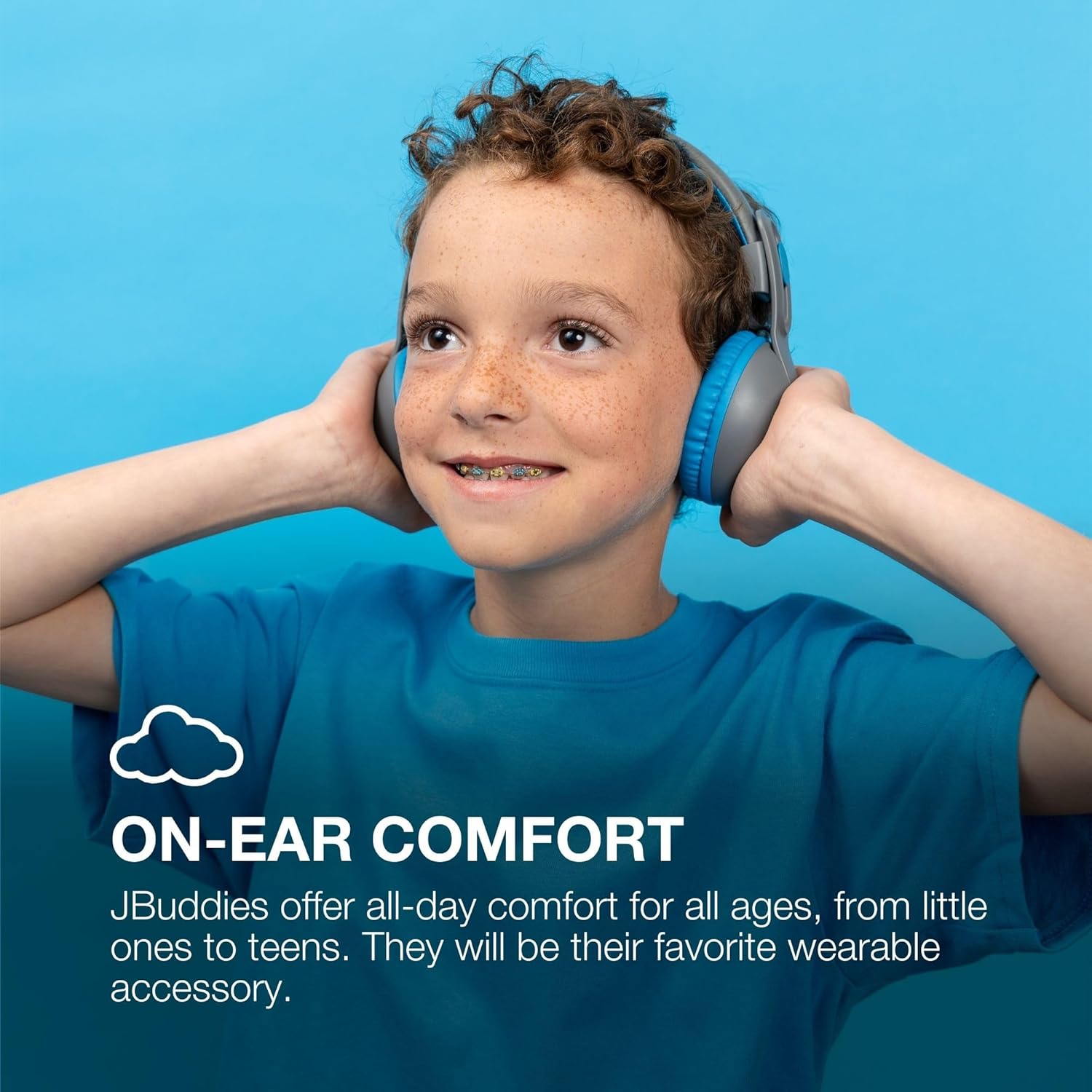 JLab JBuddies Studio 2 Kids Headphones Wireless - Bluetooth Headphones Kids for Boys & Girls, Volume Limited Childrens Earphones with Mic, 65+ Hr Playtime, Noise Isolation, Sharing & Wired Mode