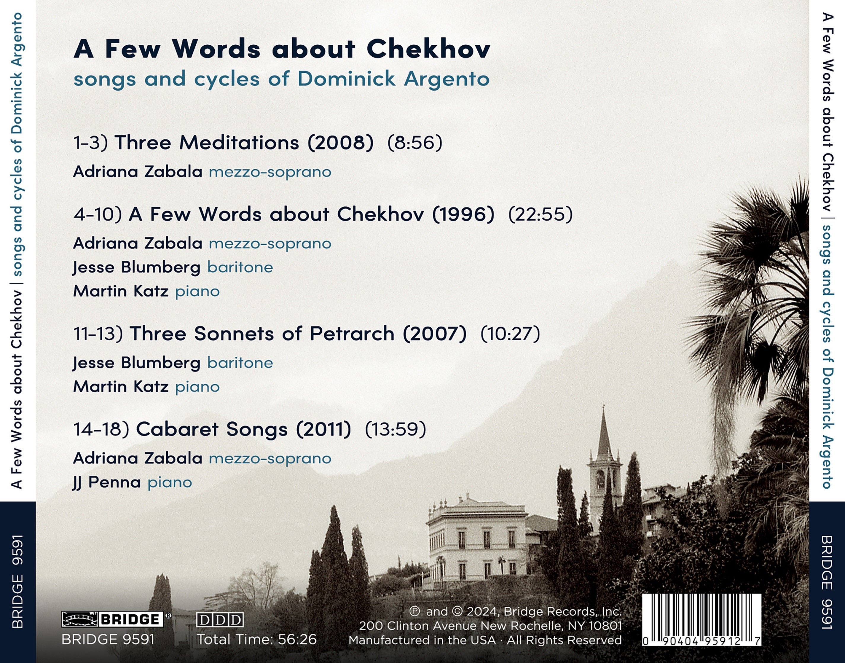 A Few Words About Chekhov: Songs and Cycles of Dominick Argento