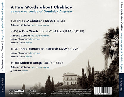 A Few Words About Chekhov: Songs and Cycles of Dominick Argento