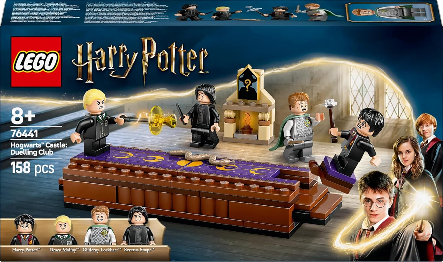 LEGO Harry Potter Hogwarts Castle: Dueling Club Playset with 4 Collectible Minifigures incl. Draco Malfoy & Severus Snape, Role Play Toy with Toppling Function for 8+ Year Old Boys & Girls 76441