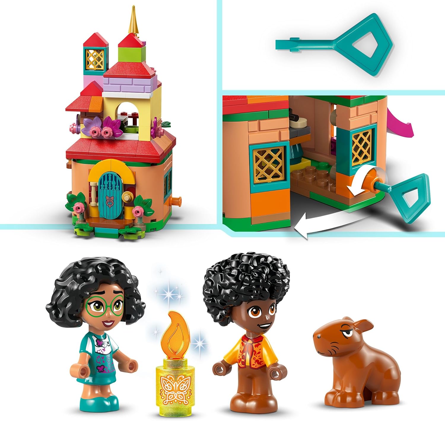 LEGO ǀ Disney Encanto Mini House Building Toy for 5 Plus Year Old Girls, Set Includes Mirabel and Antonio Madrigal Micro Dolls, a Capibara Figure & a Key 43261