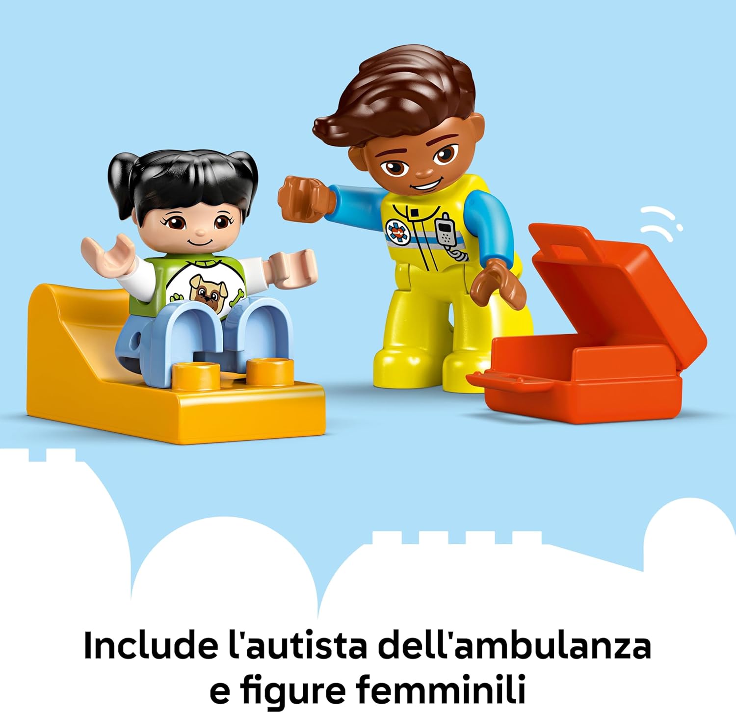 LEGO DUPLO Ambulance & Driver - Toddler Learning Toy for 2+ Year Old Boys & Girls - incl. a Car, Small House, 2 Figures & First Aid Bricks - 10447