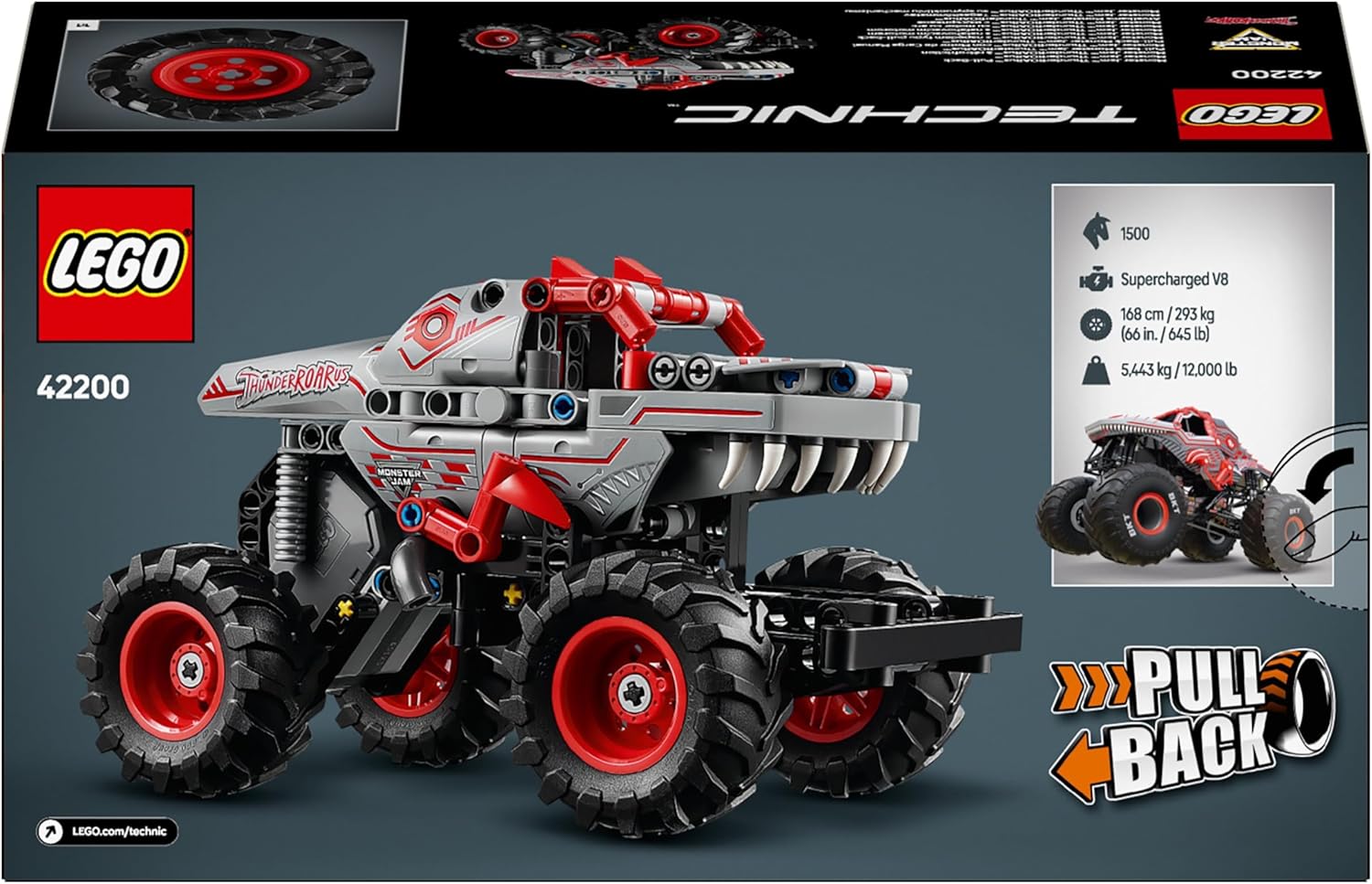 Lego: 42200 - Technic - Pull-Back Monster Jam Thunderroarus