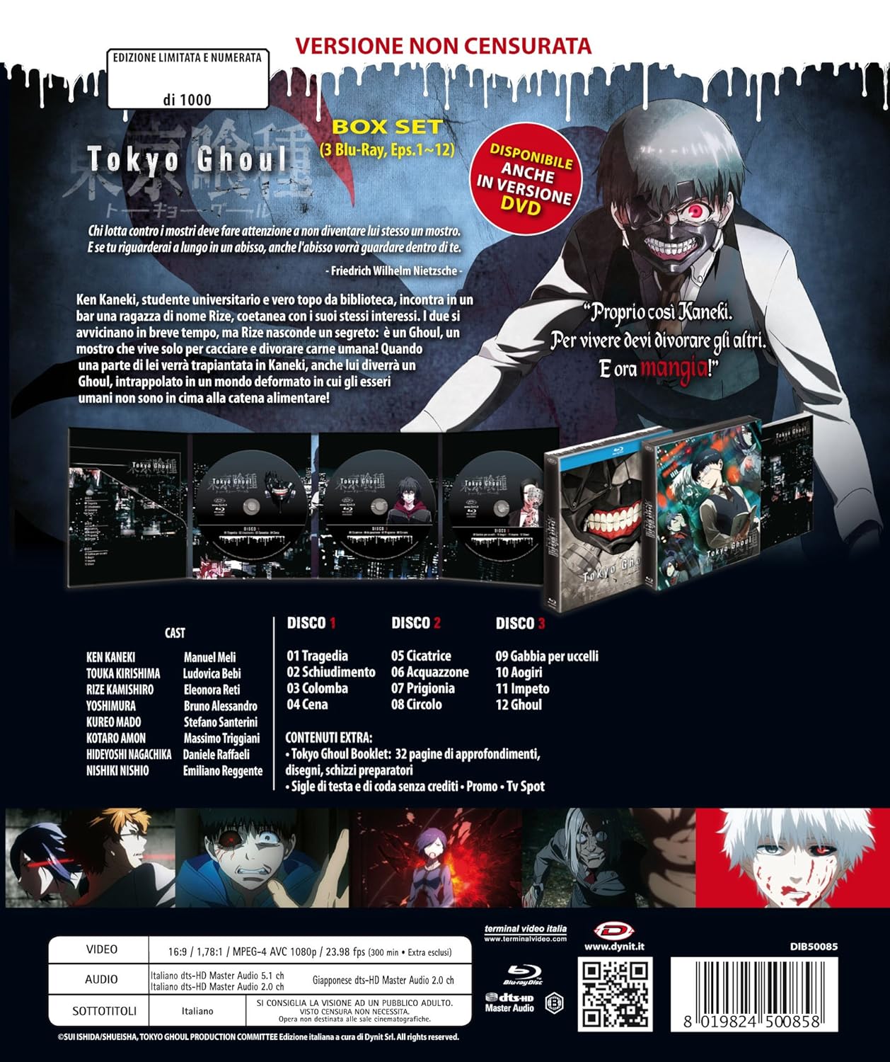 Tokyo Ghoul (Eps 1-12) (3br + Booklet) (ed. Limitata E Numerata)