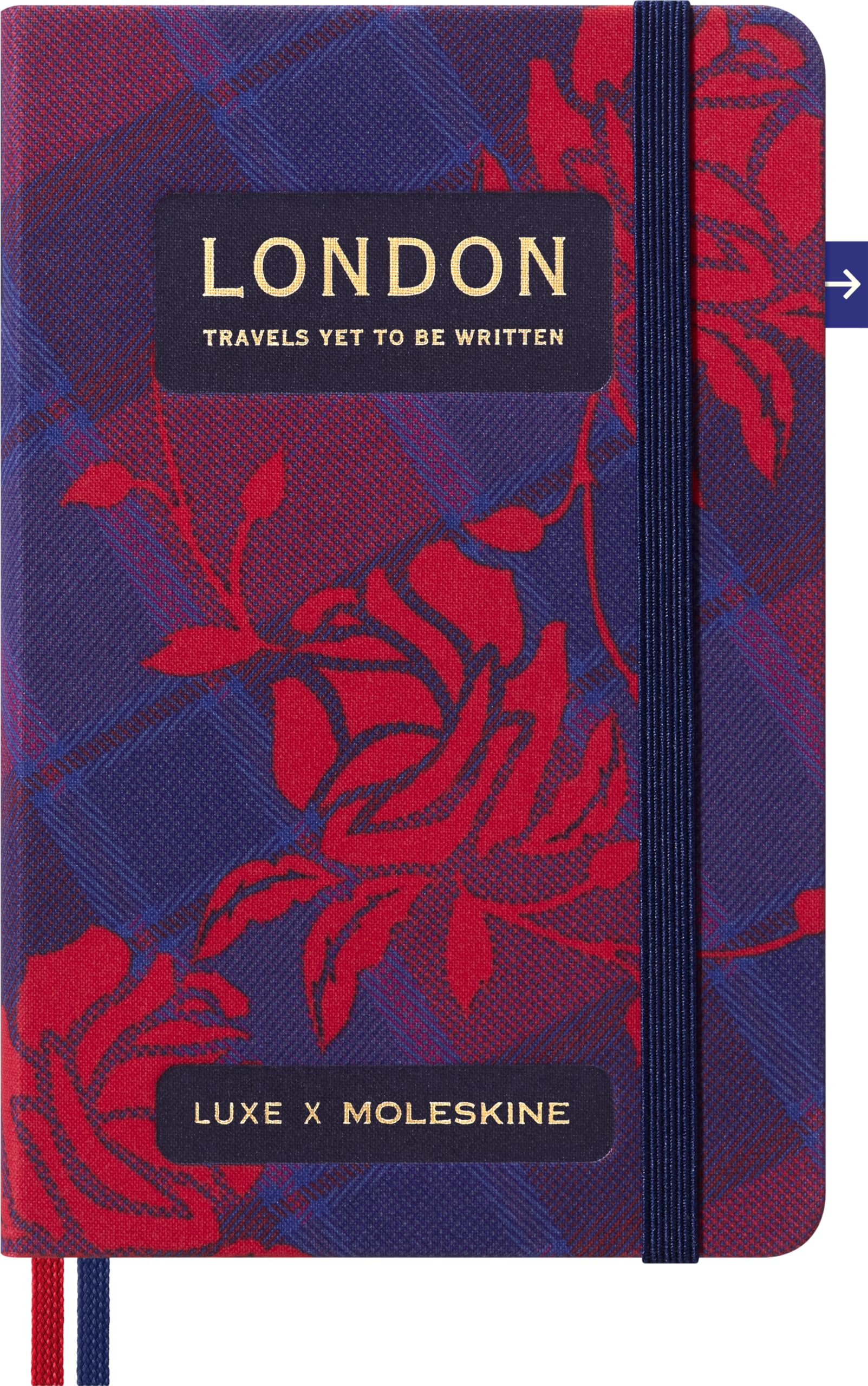 Moleskine Luxe London City Notebook, Notebook with Travel Contents, Hard Cover in Fabric and Closure with Elastic, Pocket Format 9 x 14 cm