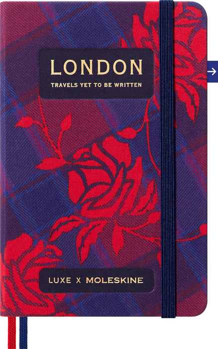 Moleskine Luxe London City Notebook, Notebook with Travel Contents, Hard Cover in Fabric and Closure with Elastic, Pocket Format 9 x 14 cm