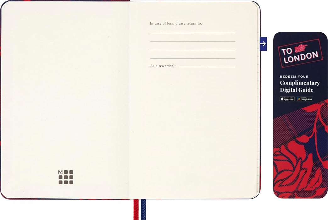 Moleskine Luxe London City Notebook, Notebook with Travel Contents, Hard Cover in Fabric and Closure with Elastic, Pocket Format 9 x 14 cm