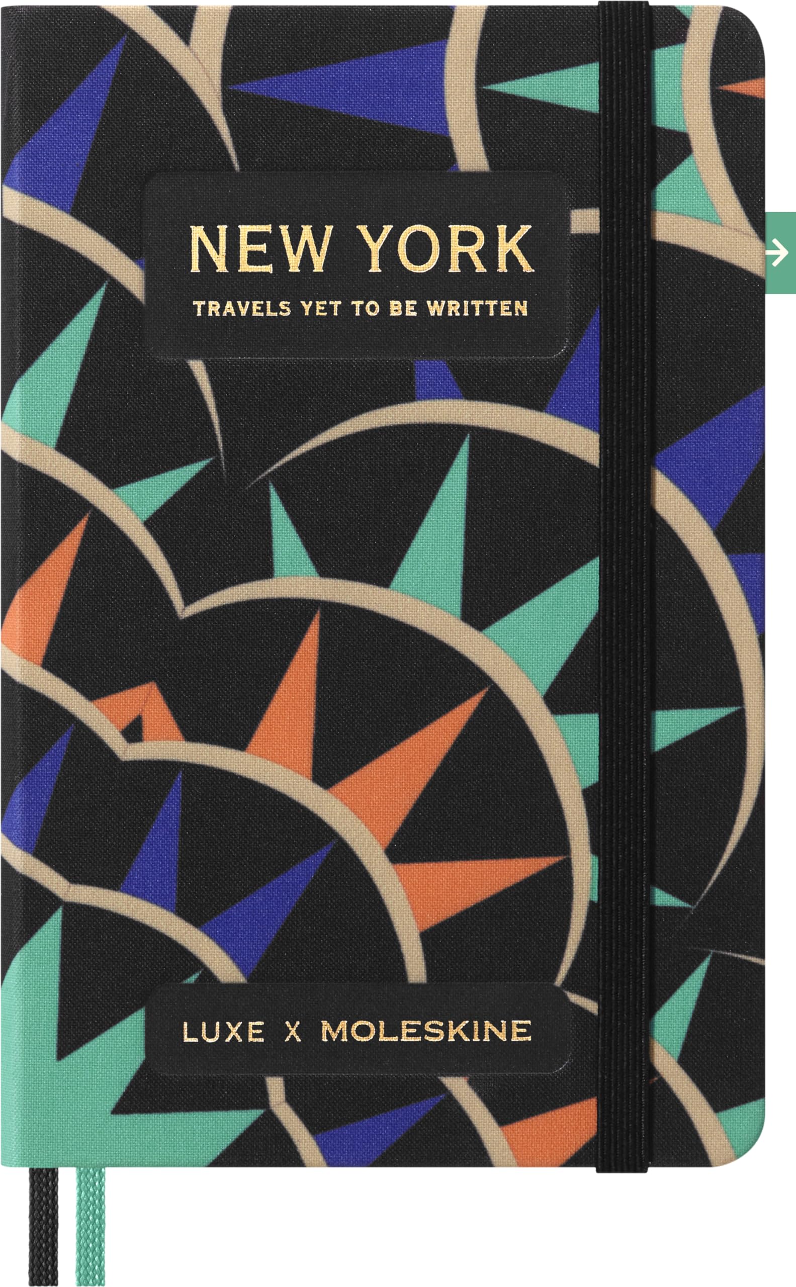 Moleskine Luxe New York City Notebook, Notebook with Travel Contents, Hard Cover in Fabric and Closure with Elastic, Pocket Format 9 x 14 cm