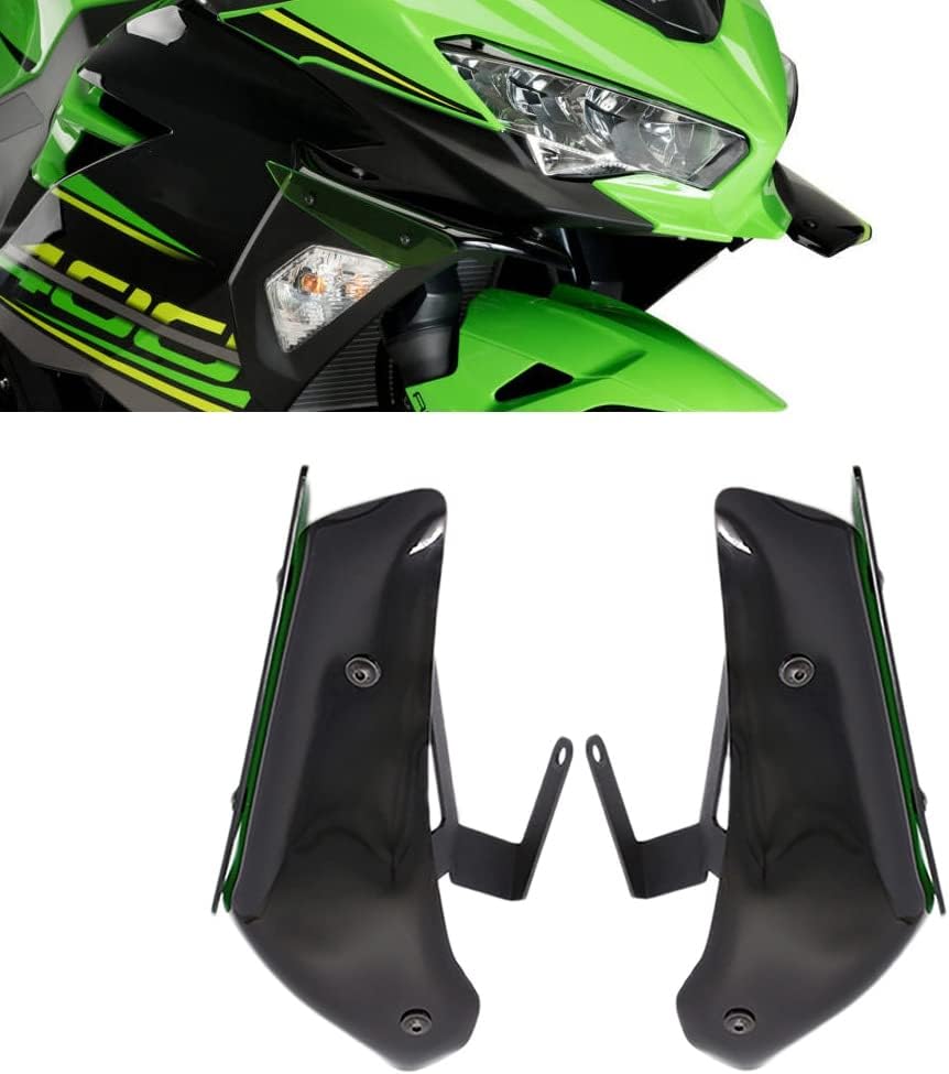 Hbaebdoo Copertura per parabrezza anteriore aerodinamica Winglets Wing per ninja 400 2019 2021, verde