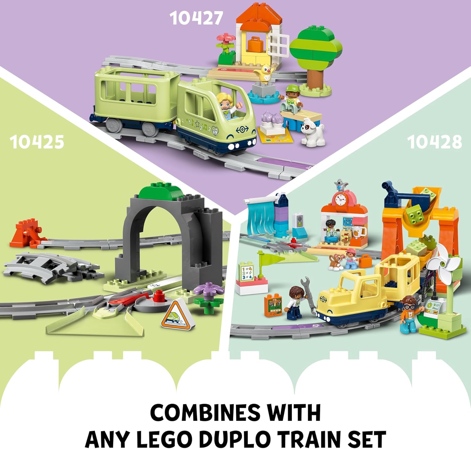 LEGO DUPLO Train Bridge and Tracks Expansion Set - Educational Learning Toy for Toddlers - incl. 8 Track Pieces, a Bridge, Barrier & an Action Brick - Gift for 2+ Year Old Boys & Girls - 10426