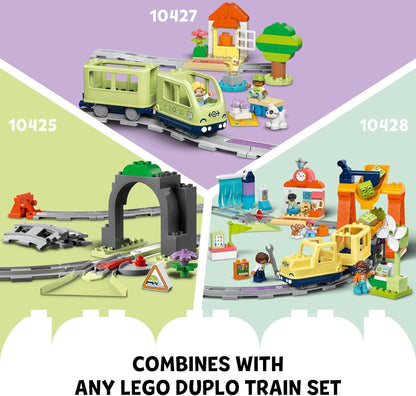 LEGO DUPLO Train Bridge and Tracks Expansion Set - Educational Learning Toy for Toddlers - incl. 8 Track Pieces, a Bridge, Barrier & an Action Brick - Gift for 2+ Year Old Boys & Girls - 10426