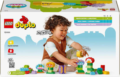 LEGO DUPLO Creative Garden & Flowers - Montessori Toys for 2+ Year Old Girls & Boys - Stacking Toy incl. Flower & Number Bricks for Fine Motor Skills Development - 10444