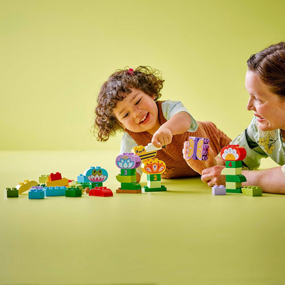 LEGO DUPLO Creative Garden & Flowers - Montessori Toys for 2+ Year Old Girls & Boys - Stacking Toy incl. Flower & Number Bricks for Fine Motor Skills Development - 10444