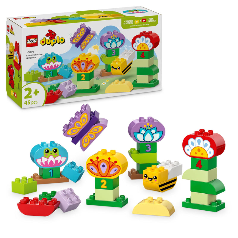 LEGO DUPLO Creative Garden & Flowers - Montessori Toys for 2+ Year Old Girls & Boys - Stacking Toy incl. Flower & Number Bricks for Fine Motor Skills Development - 10444