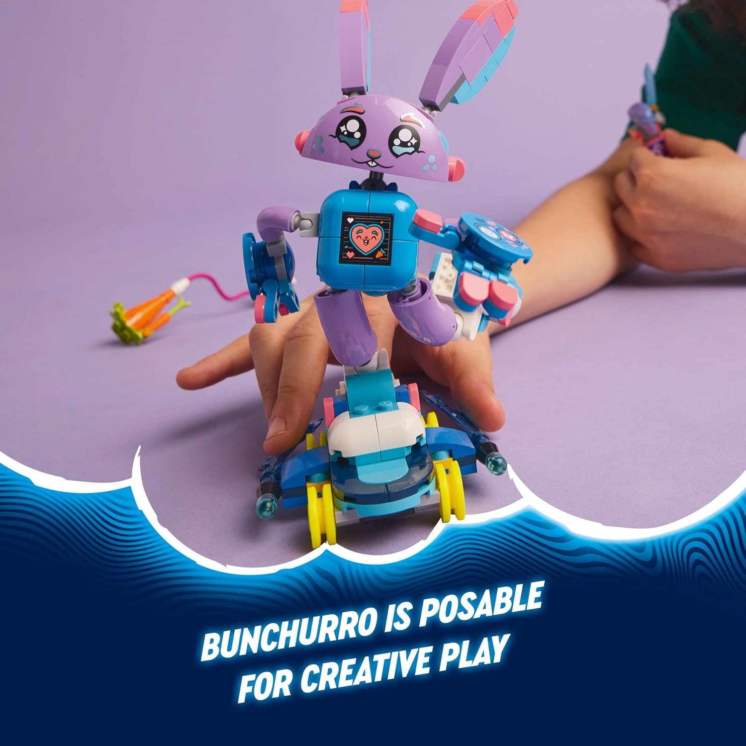 LEGO DREAMZzz 2in1 Izzie and Bunchurro the Gaming Bunny Figure, Fantasy Animal Toy for 7 Plus Year Old Boys & Girls, with a Skateboard and Minifigure for Imaginative Play, Birthday Gift Idea 71490