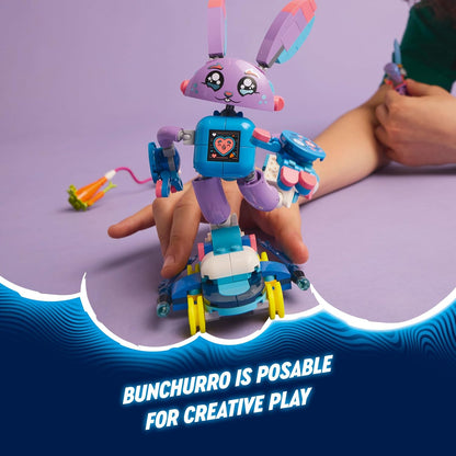 LEGO DREAMZzz 2in1 Izzie and Bunchurro the Gaming Bunny Figure, Fantasy Animal Toy for 7 Plus Year Old Boys & Girls, with a Skateboard and Minifigure for Imaginative Play, Birthday Gift Idea 71490