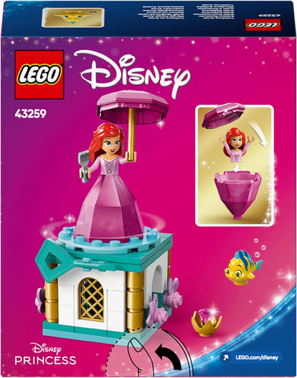 LEGO ǀ Disney Princess Twirling Ariel - Spinning Toy with a Mini Doll & Flounder Figure plus Accessories incl. a Diamond & Key - Gift for 5+ Year Old Girls - 43259