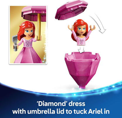 LEGO ǀ Disney Princess Twirling Ariel - Spinning Toy with a Mini Doll & Flounder Figure plus Accessories incl. a Diamond & Key - Gift for 5+ Year Old Girls - 43259