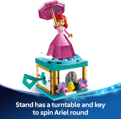 LEGO ǀ Disney Princess Twirling Ariel - Spinning Toy with a Mini Doll & Flounder Figure plus Accessories incl. a Diamond & Key - Gift for 5+ Year Old Girls - 43259