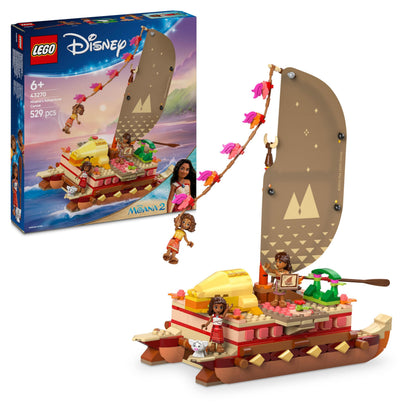 LEGO ǀ Disney Vaiana's avonturenkano Bouwbaar Speelgoed voor 6 jaar en Ouder, Fantasierijk Bouwpakket voor Kinderen voor Rollenspellen met Personages uit de Film, Cadeau voor Meisjes en Jongens 43270