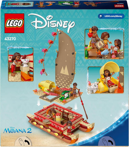 LEGO ǀ Disney Vaiana's avonturenkano Bouwbaar Speelgoed voor 6 jaar en Ouder, Fantasierijk Bouwpakket voor Kinderen voor Rollenspellen met Personages uit de Film, Cadeau voor Meisjes en Jongens 43270