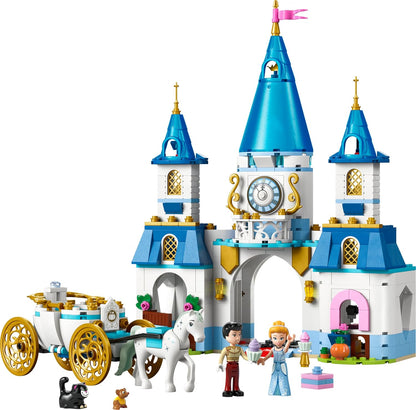 LEGO ǀ Disney Princess Cinderella’s Castle & Horse Carriage Toy - incl. Cinderella & Prince Charming Mini Dolls, plus Lucifer, Gus and a Horse Animal Figure - Gift for 6+ Year Old Girls - 43275