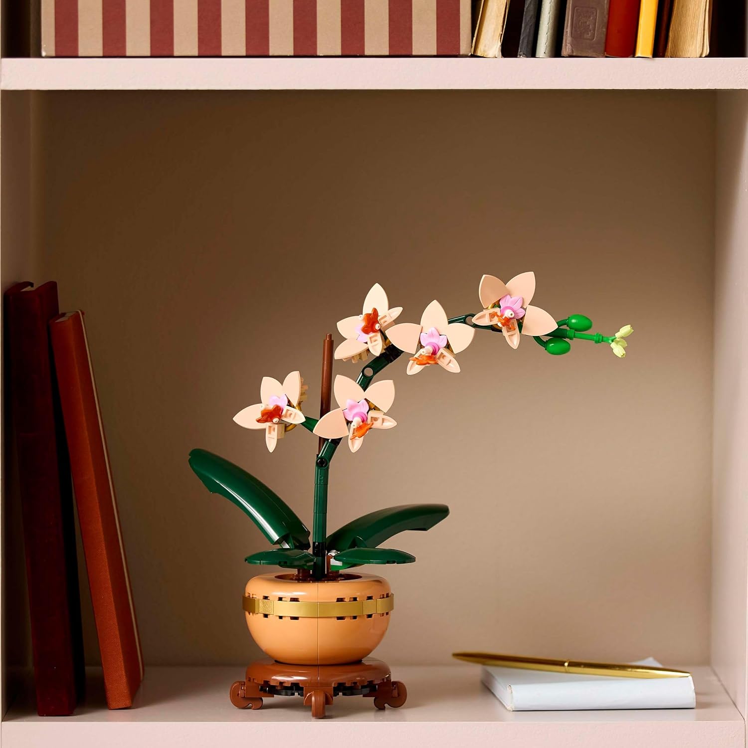 LEGO Botanicals Mini Orchid - Artificial Flowers Set for Adults - Indoor Plant with Terracotta Style Flowerpot - Home Decor Gift for Women and Men 10343