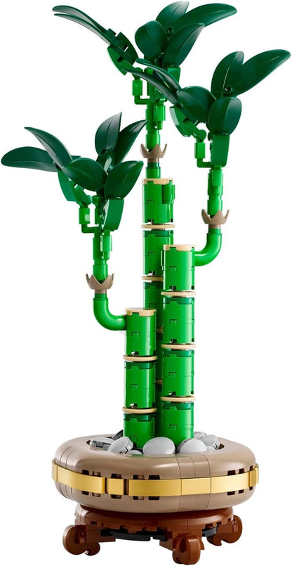 LEGO Botanicals Lucky Bamboo Artificial Plant for Indoor Display - Set for Adults includes a Buildable Pot with a Wood-Effect Plinth for Home Decor - Gift for Her or Him 10344