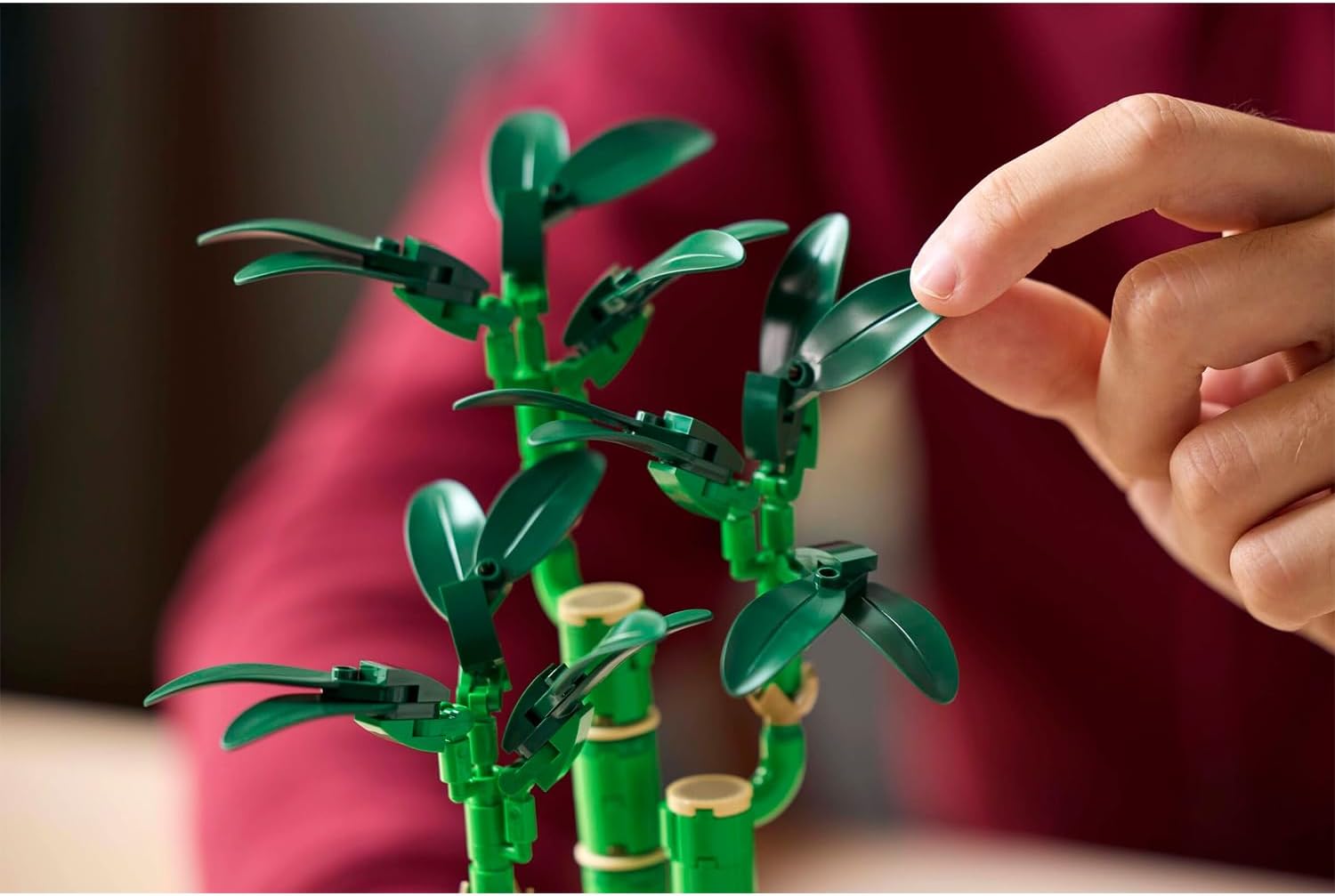 LEGO Botanicals Lucky Bamboo Artificial Plant for Indoor Display - Set for Adults includes a Buildable Pot with a Wood-Effect Plinth for Home Decor - Gift for Her or Him 10344