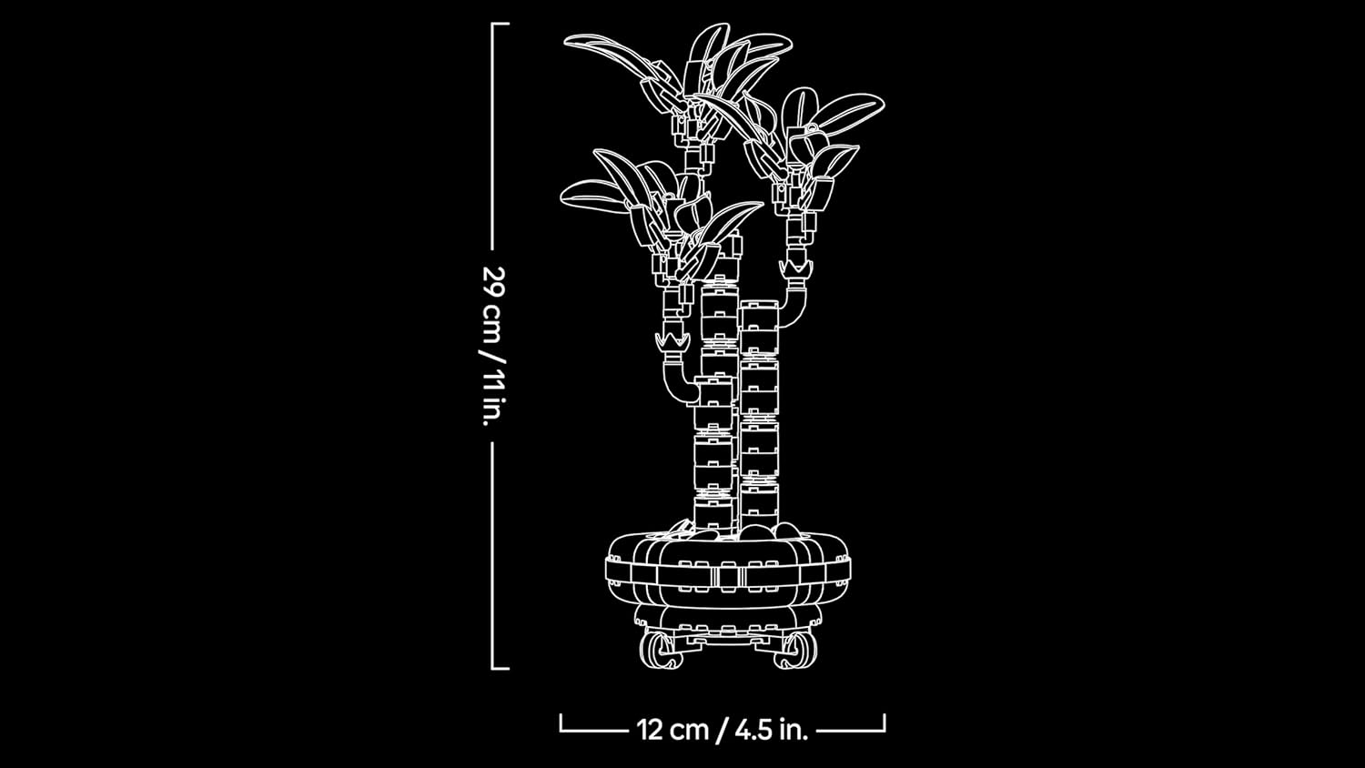LEGO Botanicals Lucky Bamboo - Artificial Plant for Indoor Display - Set for Adults incl. a Buildable Pot with a Wood-Effect Plinth for Home Decor - DIY Gift Idea - 10344