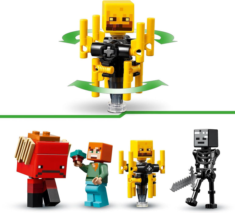 LEGO Minecraft The Nether Lava Battle Building Toy Set with an Alex Figure, plus Mobs incl. Wither Skeleton, Blaze and a Strider - Birthday Gift for 6+ Year Old boys, Girls & Gamers 21266