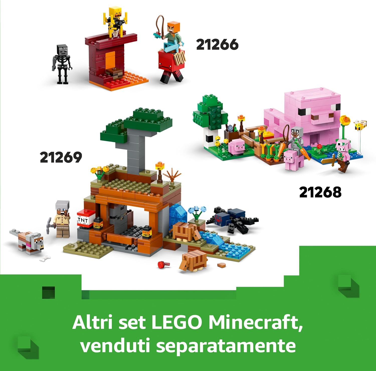 LEGO Minecraft The Illager Desert Patrol - Building Toy with Figures incl. a Pillager, Vindicator and Cactus Knight - Gamer Gift for 7+ Year Old Boys & Girls - 21267