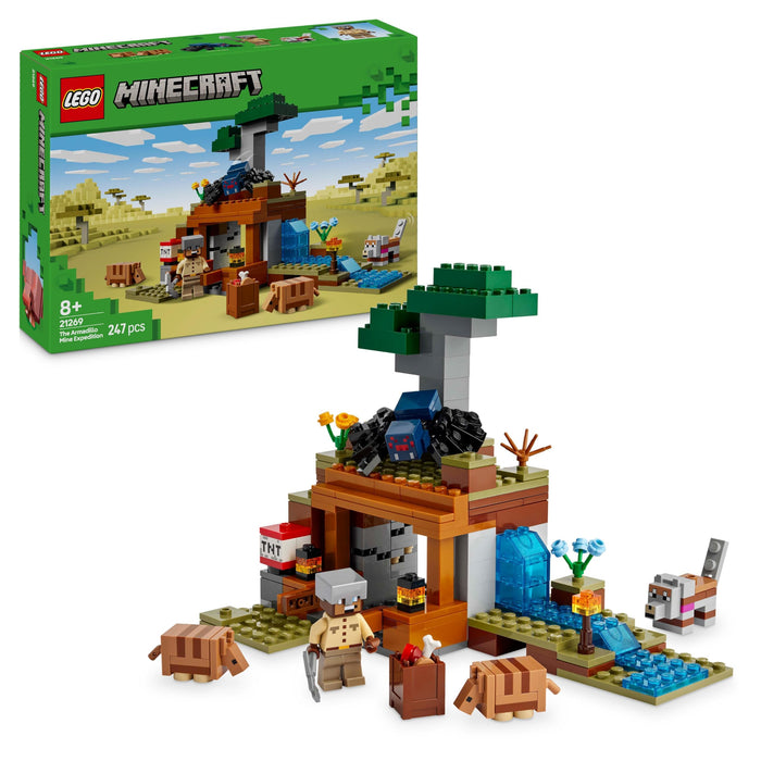 LEGO Minecraft The Armadillo Mine Expedition Set - Building Toy for 8+ Year Old Girls & Boys, with Cave Spider and Wolf Figures for Pretend Play - Birthday Gift Idea 21269