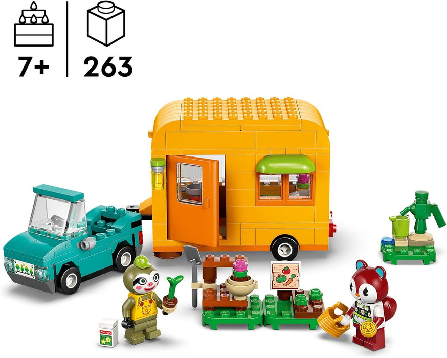 LEGO Animal Crossing Leif’s Caravan & Garden Shop, Pretend Play Vehicle Building Set with Car Toy for 7 Plus Year Old Girls & Boys, Kids' Birthday Gift Idea 77054