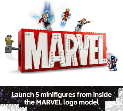 LEGO Marvel: MARVEL Logo & Minifigures - Super-Hero Building Toy with 5 Characters incl. Iron Man, Thor, Black Widow & Hulk - Avengers Gift for 12+ Year Old Boys, Girls & Teens 76313